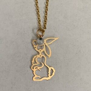 New vintage bunny rabbit googly eyes Pendant necklace